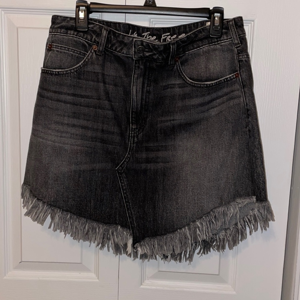 Black Denim Mini Skirt